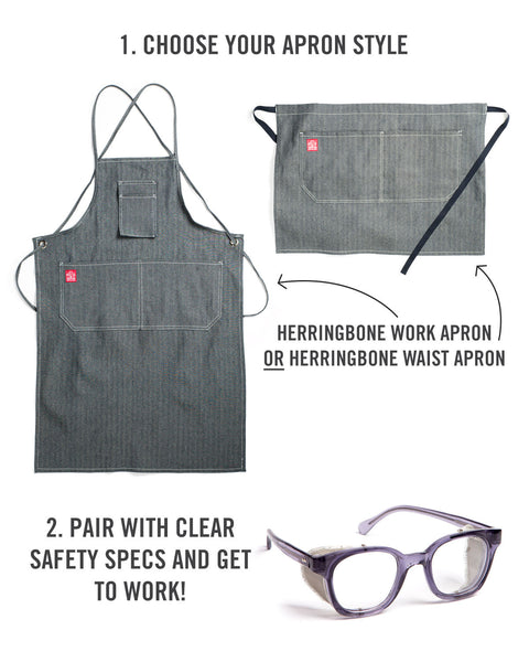 Spectacular Apron Combo - Hand-Eye Herringbone Apron + Clear Spectacle
