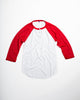 Tri-Blend Basic Raglan Henley Red
