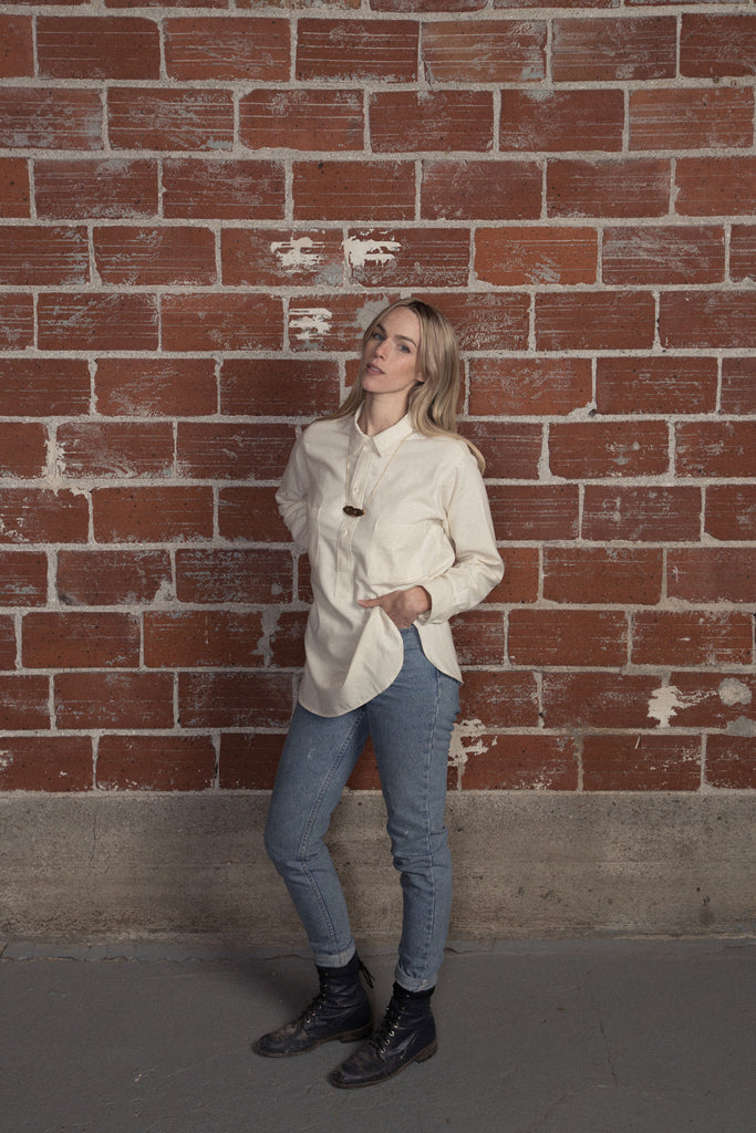 Armen Utility Pullover Shirt Navy